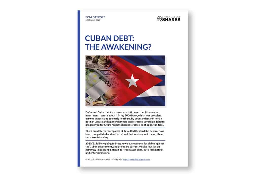 Bonus Report Cuban Debt Undervalued Shares