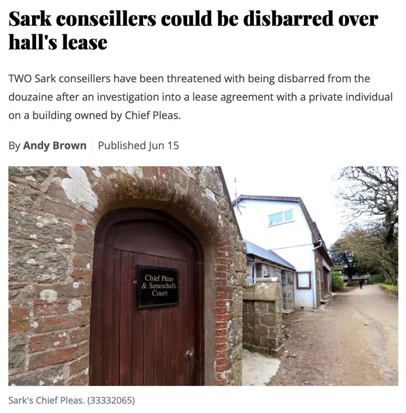 Sark conseillers could be barred