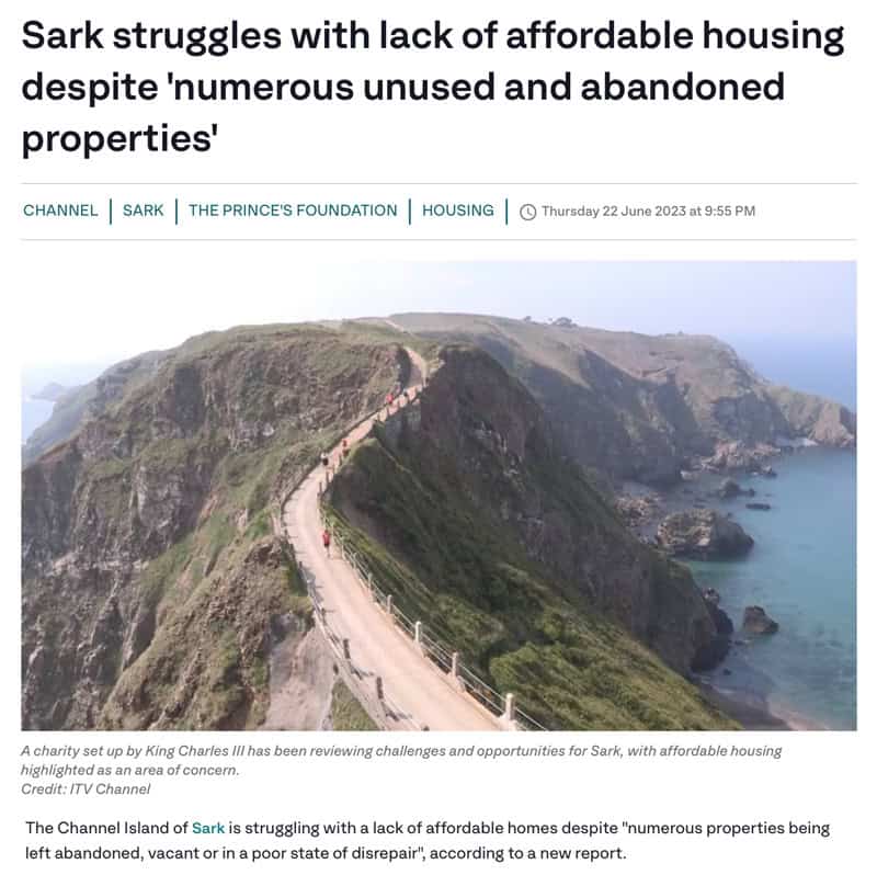 Sark struggles with lack of affordable housing