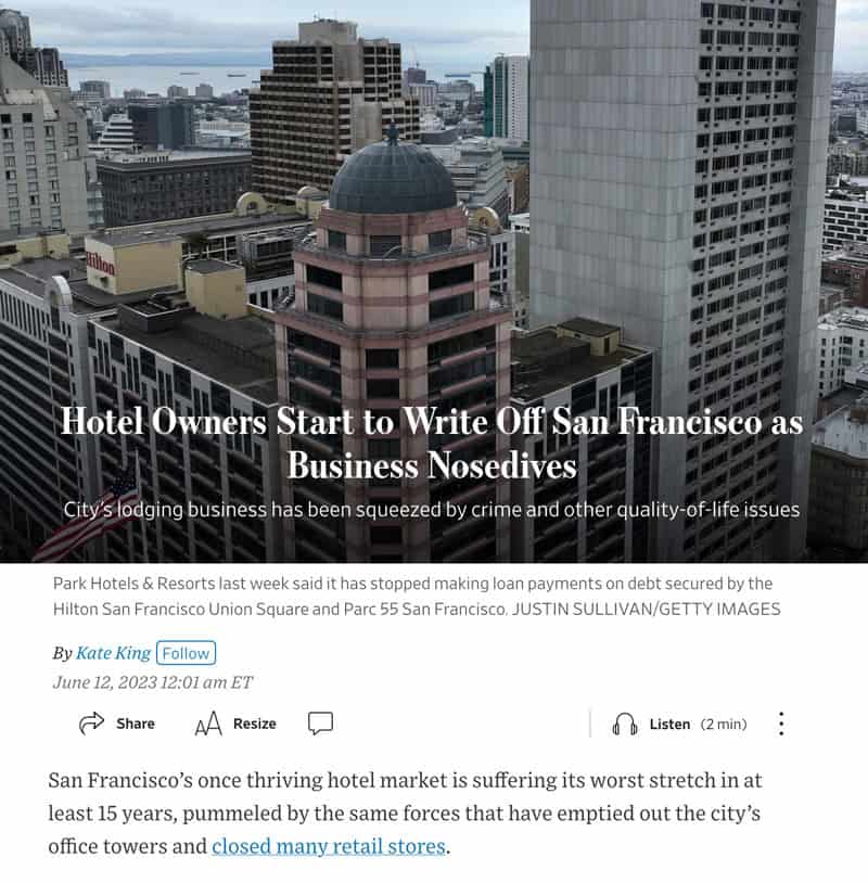 Hotel owners write off San Francisco