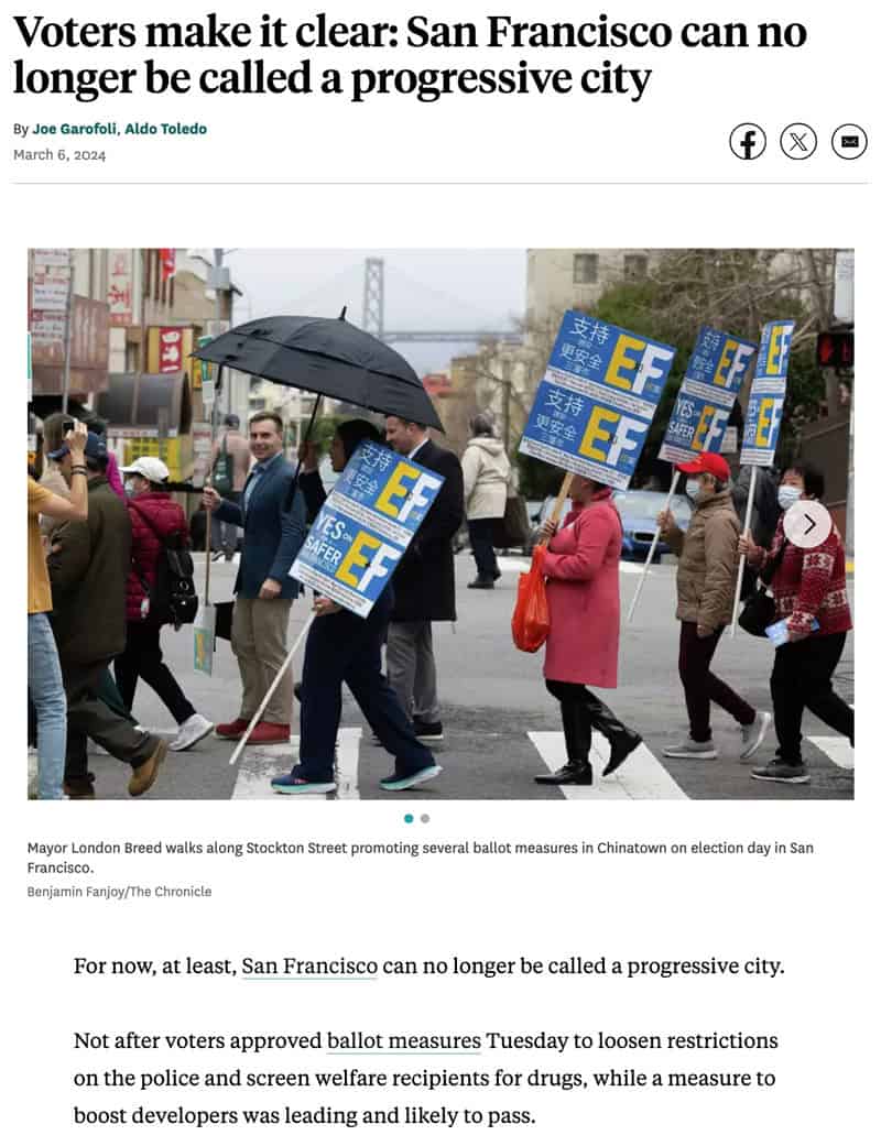 San Francisco is no longer a progressive city