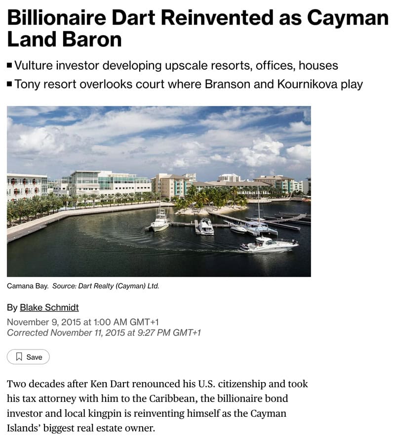 Billionaire Dart reinvented as Cayman land baron