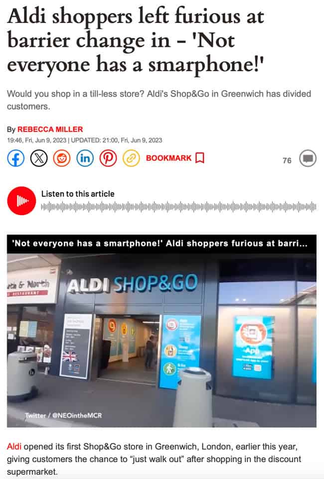 Aldi shoppers furious