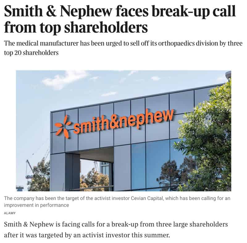 Smiths & Nephew faces break-up call