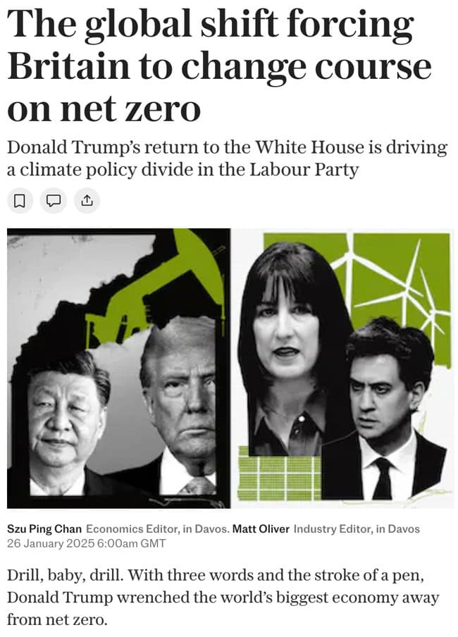 Global shift forcing Britain to change course on net zero