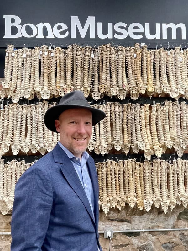 Yours truly researching this trend at The Bone Museum in Brooklyn