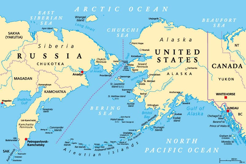 The US and Russia are separated by a narrow stretch of water